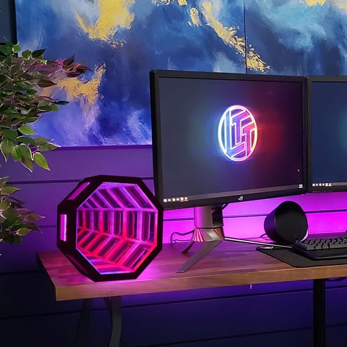 Enhance any room with the INFINITY MIRROR LIGHT — a stunning 3D LED mi