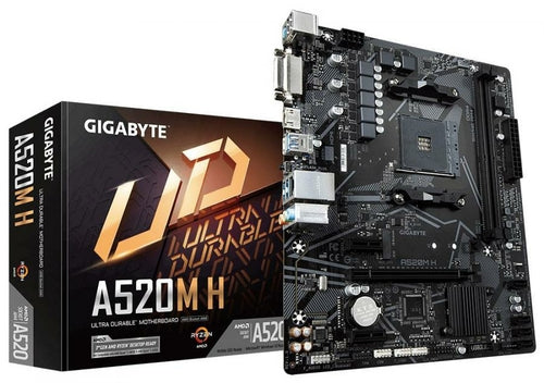 GIGABYTE A520M H AMD MATX MB 2xDDR4 1xM.2 PCIE3.0 1xHDMI 1xDVI
